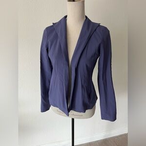 Eileen Fisher Navy Blue Open-Front Blazer Jacket